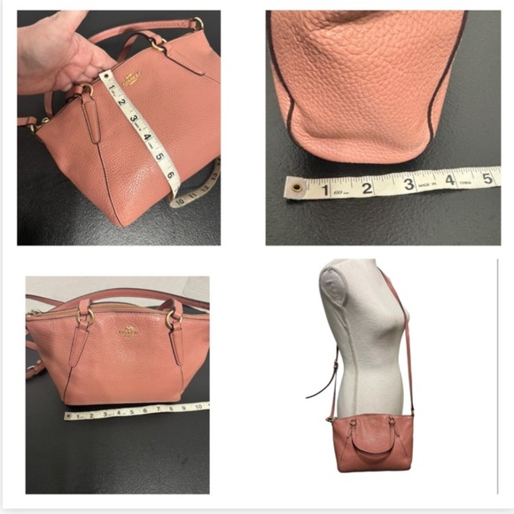 Coach Pink Leather Handbag Kelsey top handle and crossbody rose color VTG - Picture 17 of 17